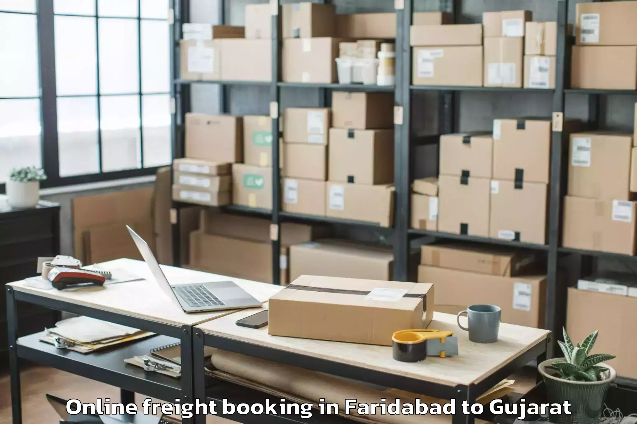 Efficient Faridabad to Pardi Online Freight Booking